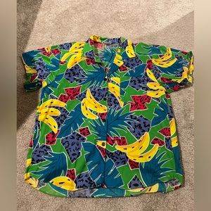 Men’s Vintage Langtry Ltd. Short-Sleeve Fruit Print Button Down - Size M